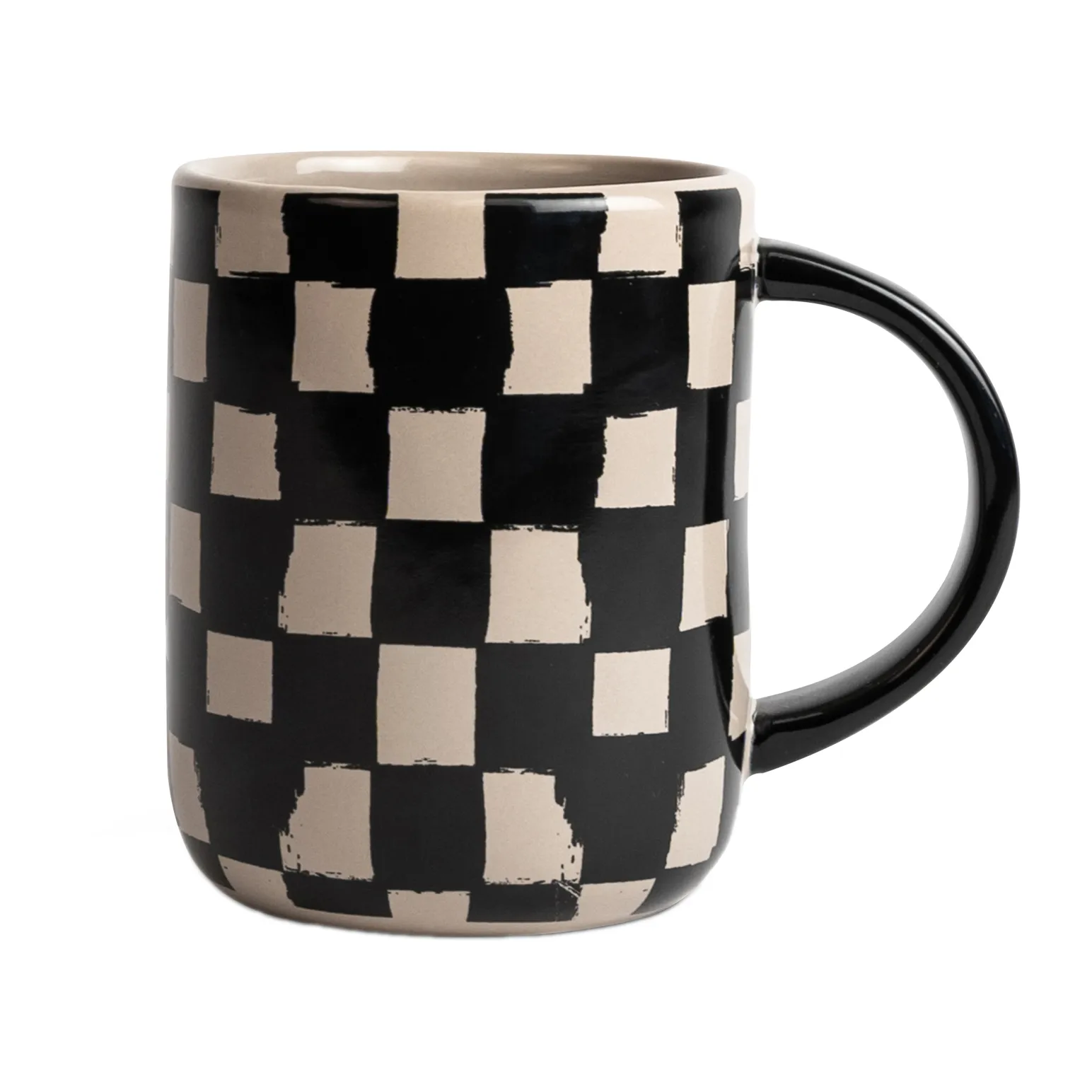 Liz mugg check 28 cl, Svart-beige Byon