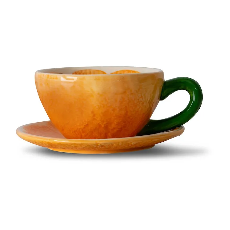Mandarie kopp med fat 25 cl, Orange Byon