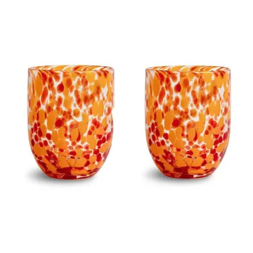 Messy glas 30 cl 2-pack - Röd-orange - Byon