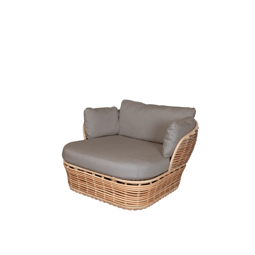 Basket loungefåtölj, Natural, inkl. taupe dynor Cane-line