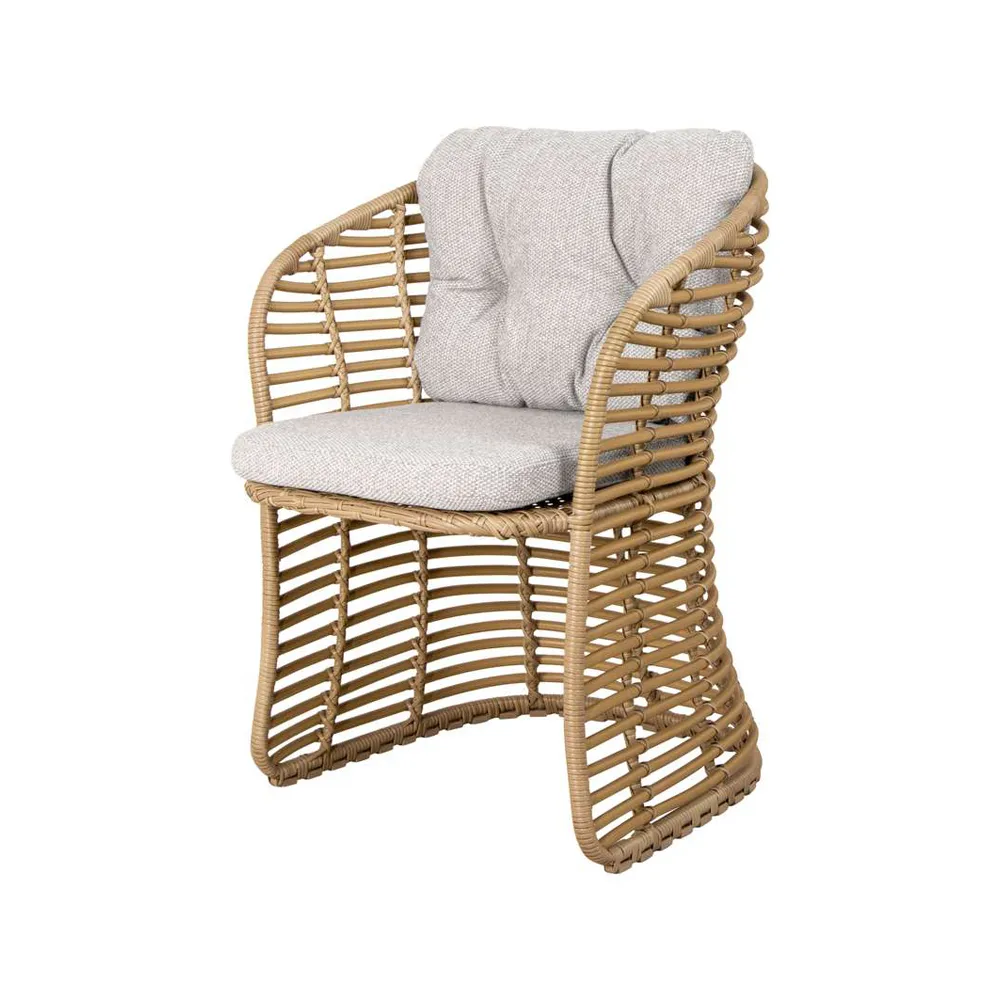 Basket stol med dyna, Cane-Line wove light grey Cane-line