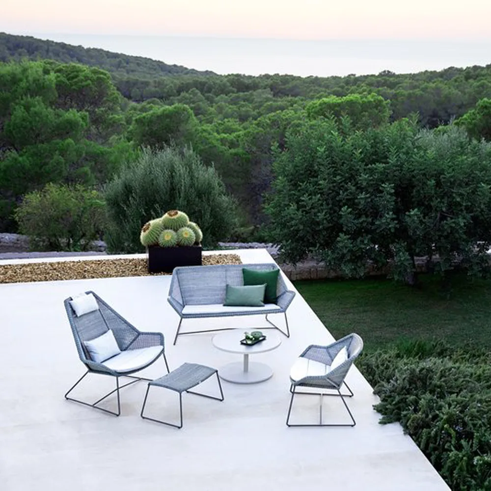 Breeze fotpall, White grey Cane-line