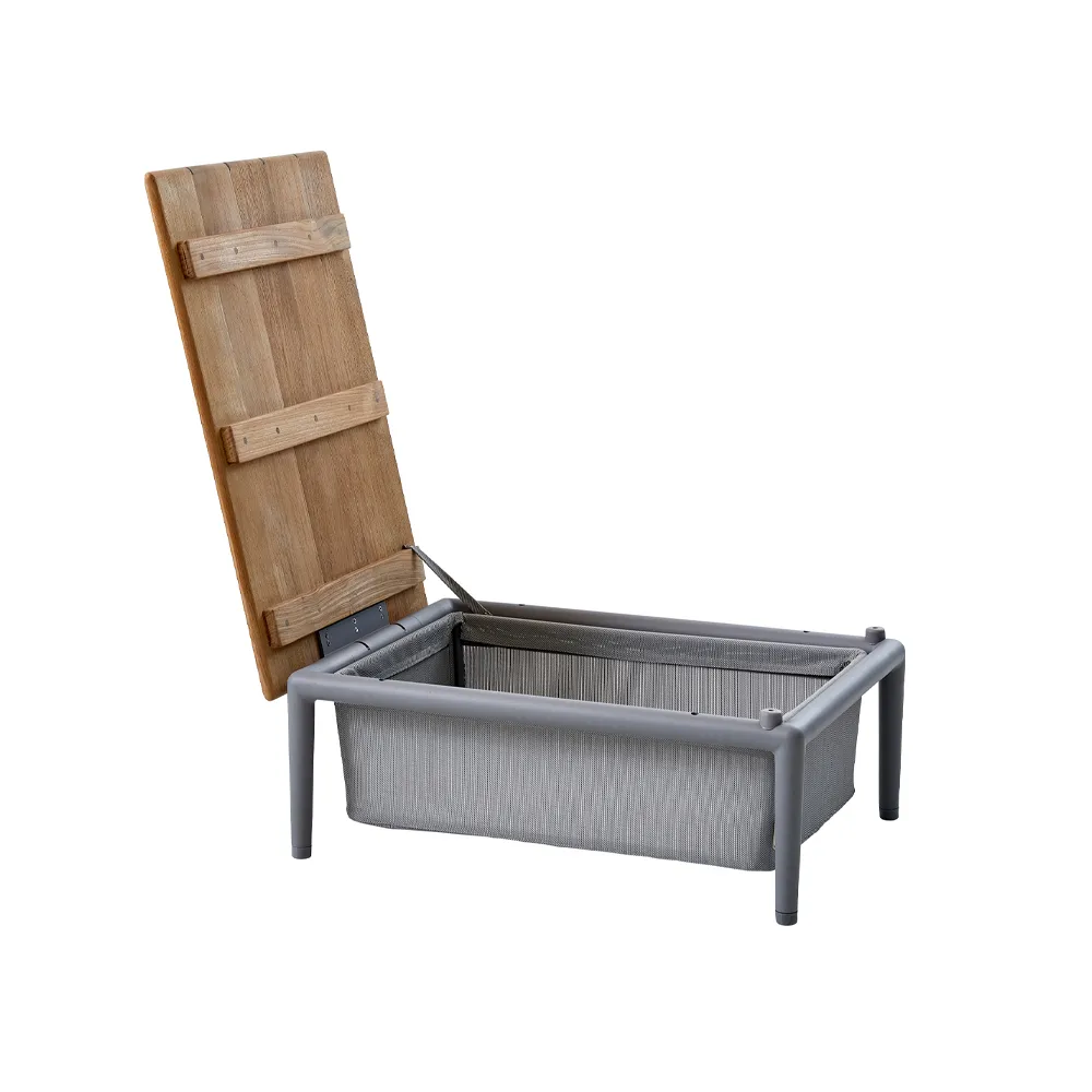 Conic boxbord, Light grey, teak Cane-line