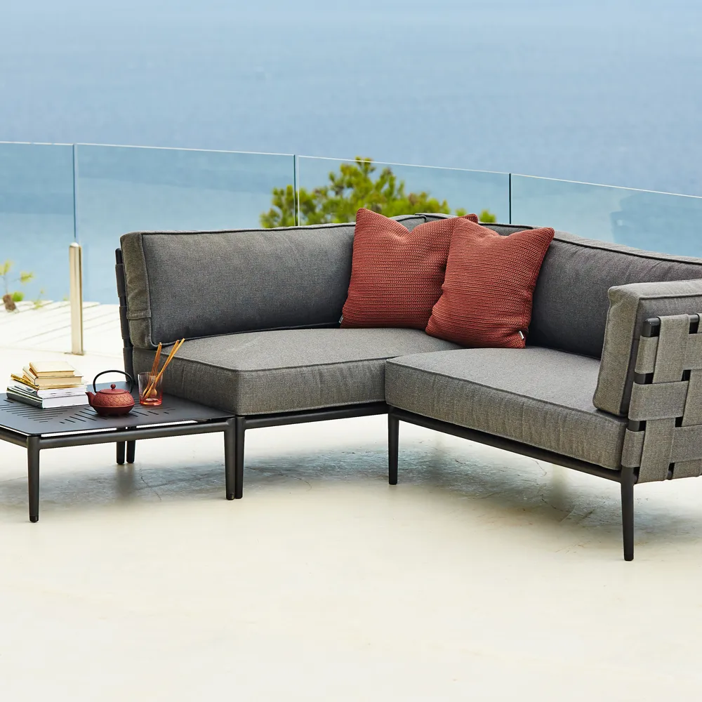 Conic modulsoffa, Cane-Line airtouch grey, enkel, inkl. dynor Cane-line