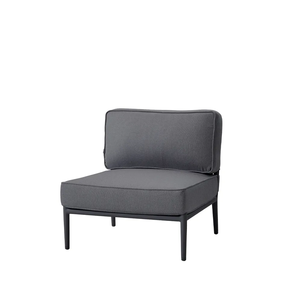 Conic modulsoffa, Cane-Line airtouch grey, enkel, inkl. dynor Cane-line