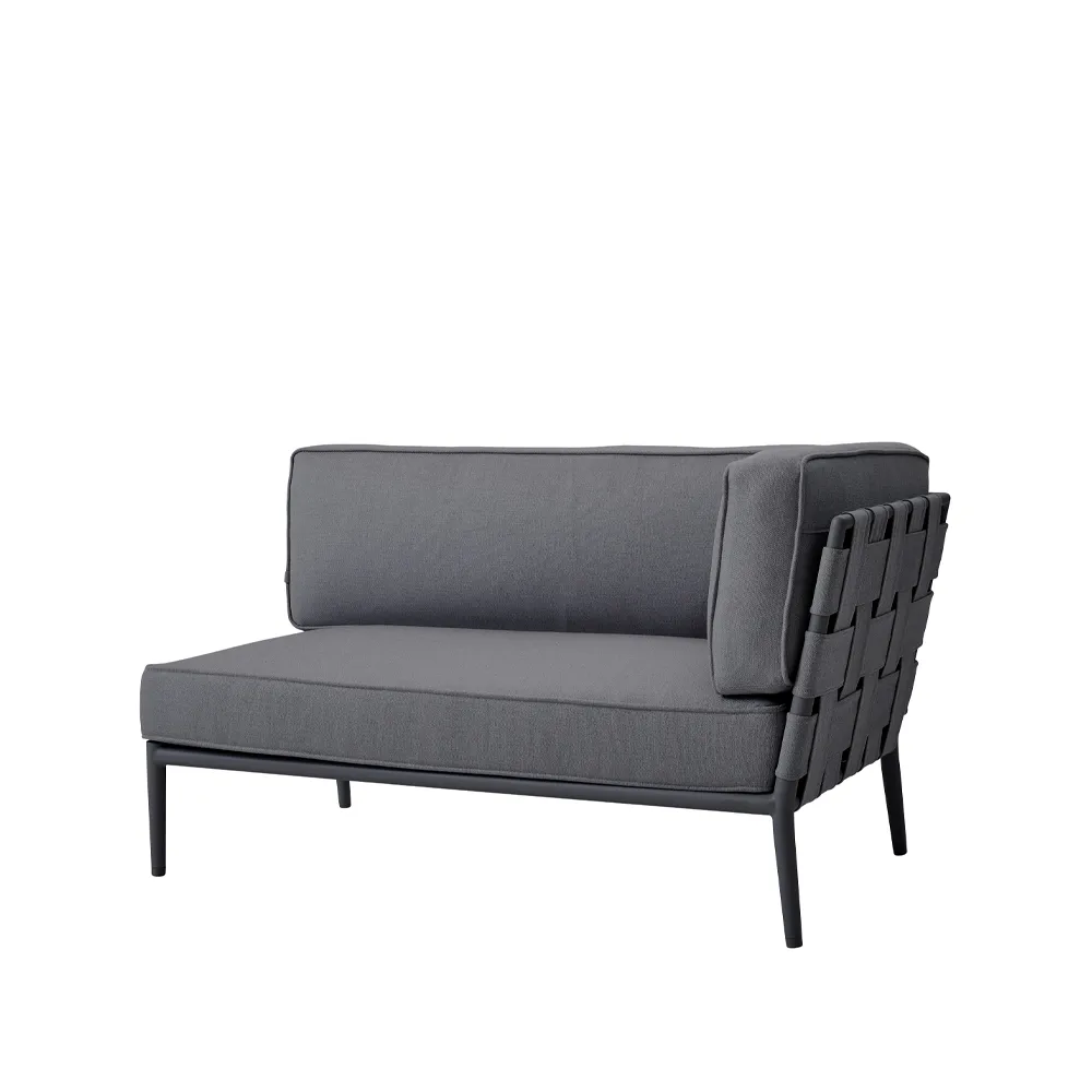 Conic modulsoffa, Cane-Line airtouch grey, vänster, inkl. dynor Cane-line