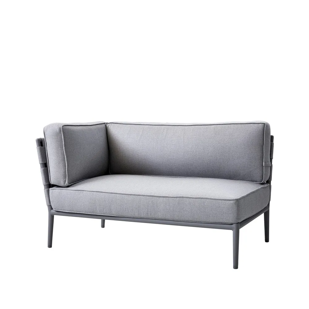 Conic modulsoffa, Cane-Line airtouch light grey-höger-inkl. dynor Cane-line