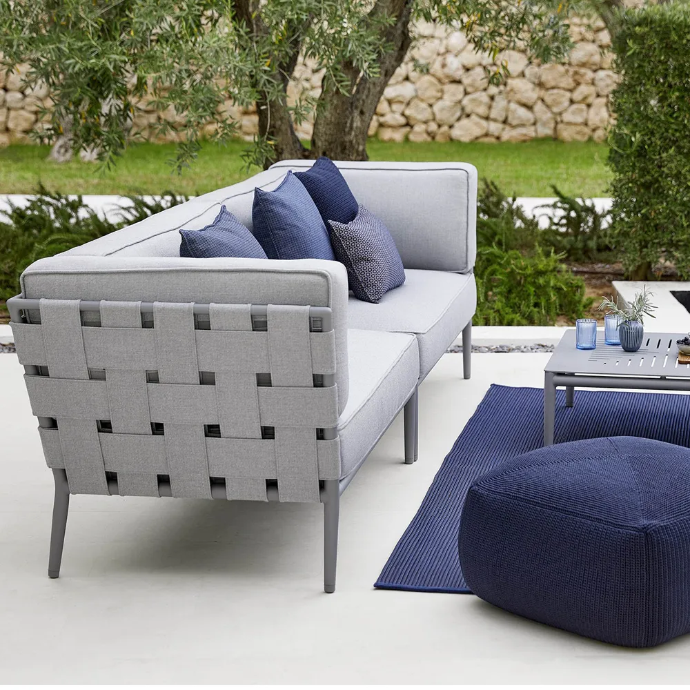Conic modulsoffa, Light grey-vänster-inkl. dynor Cane-line