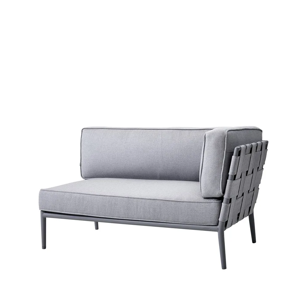 Conic modulsoffa, Light grey-vänster-inkl. dynor Cane-line
