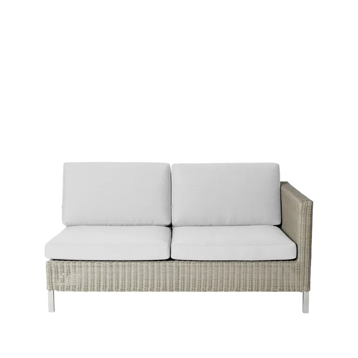 Connect modulsoffa - 2-sits taupe, vänster, vita dynor - Cane-line