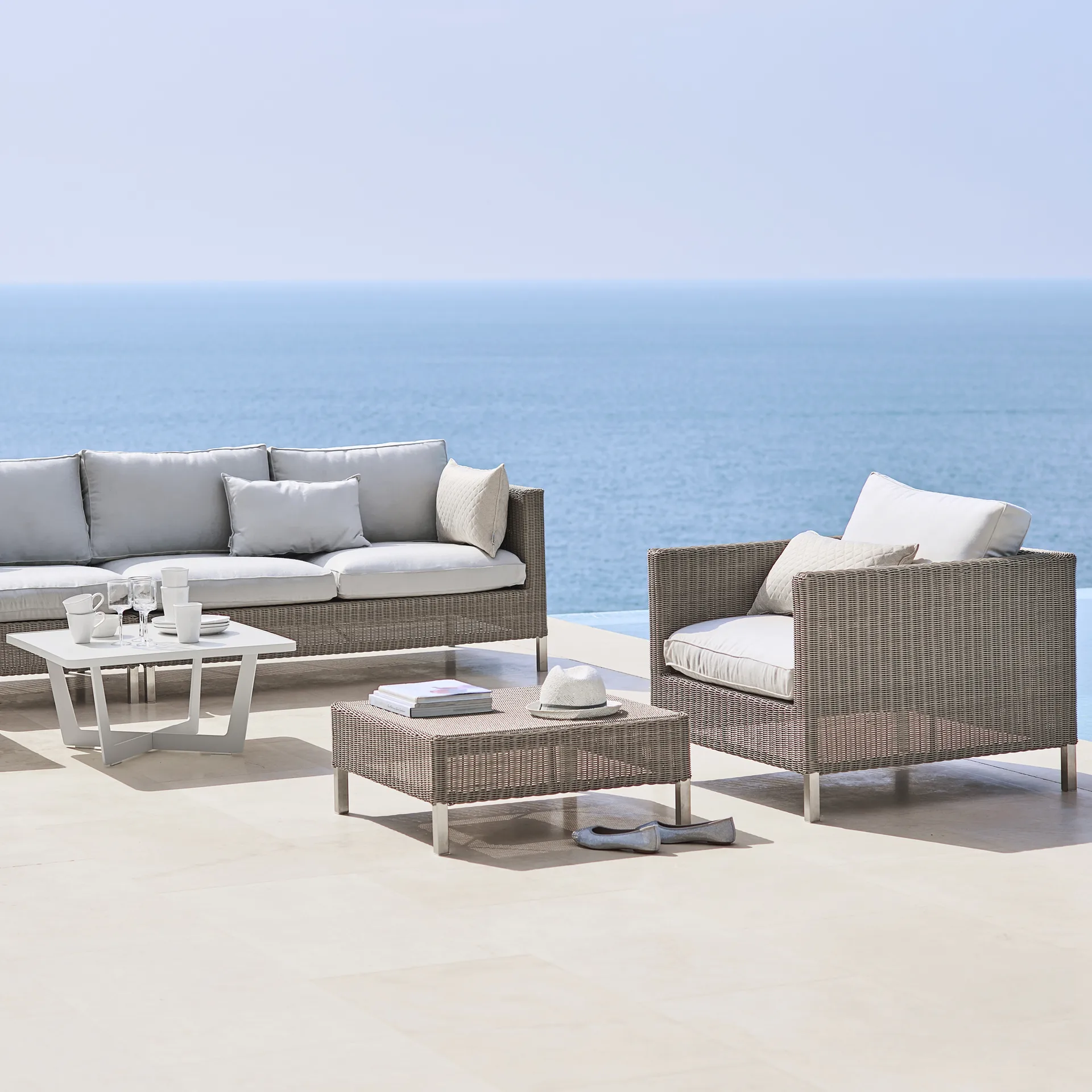 Connect modulsoffa, 2-sits taupe, vänster Cane-line