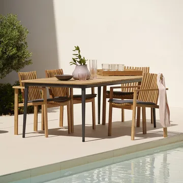 Core matbord teak 160x90x74 cm - Lava grey stativ - Cane-line