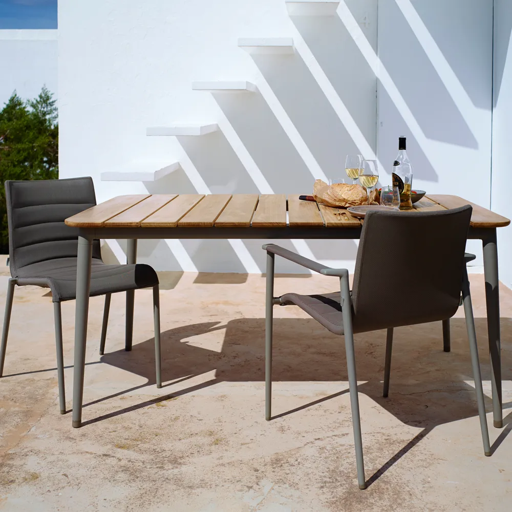 Core matbord teak 210x100x74 cm, Taupe stativ Cane-line