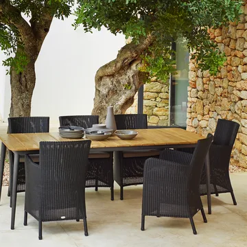 Core matbord teak 274x90x74 cm - Taupe stativ - Cane-line
