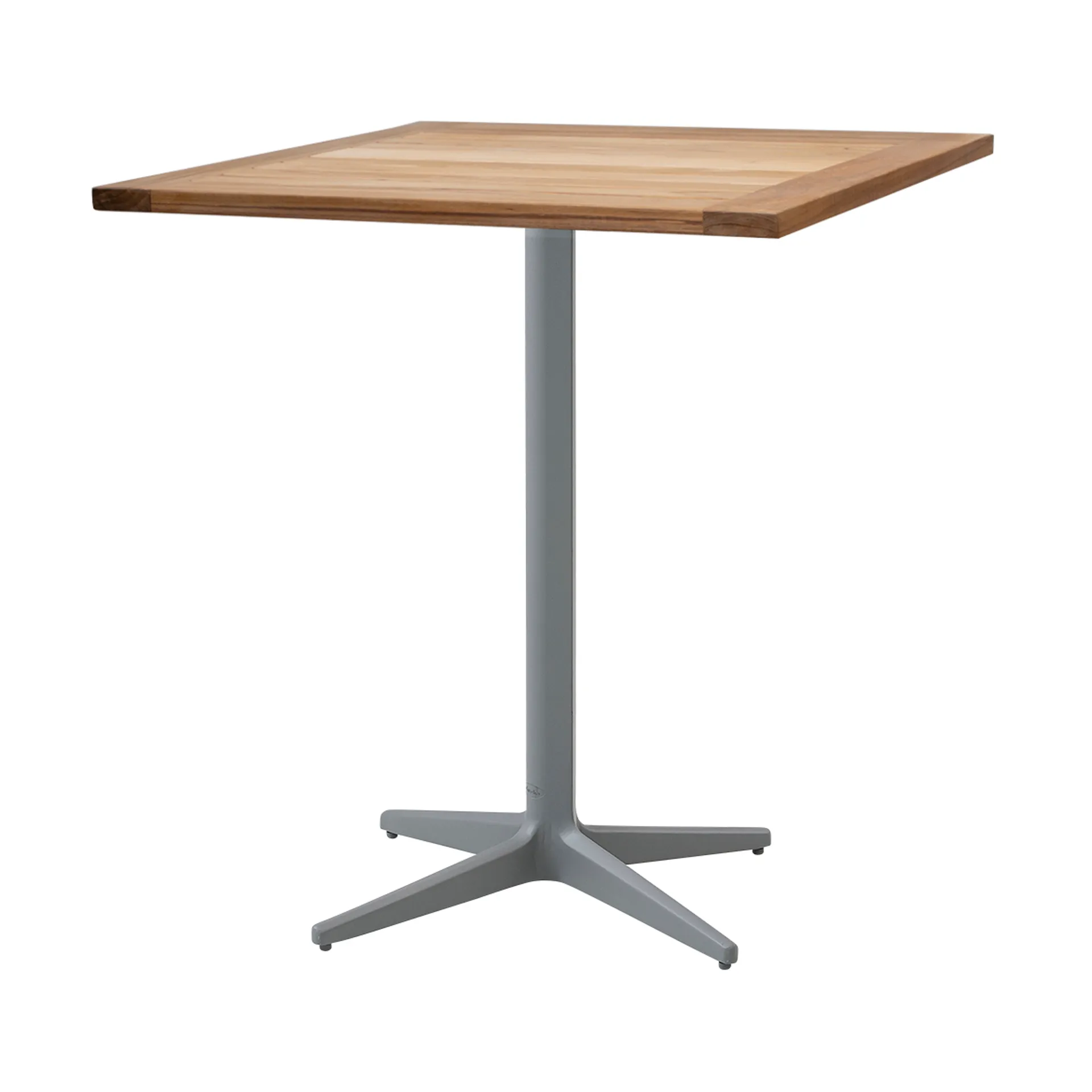 Drop cafébord teak 72x72 cm, Ljusgrått stativ Cane-line