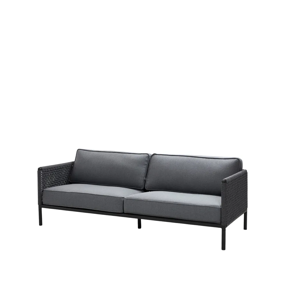 Encore 3-sits soffa, Cane-Line airtouch lava grey/dark grey Cane-line
