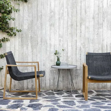 Endless loungefåtölj - Dark grey, teakstativ - Cane-line