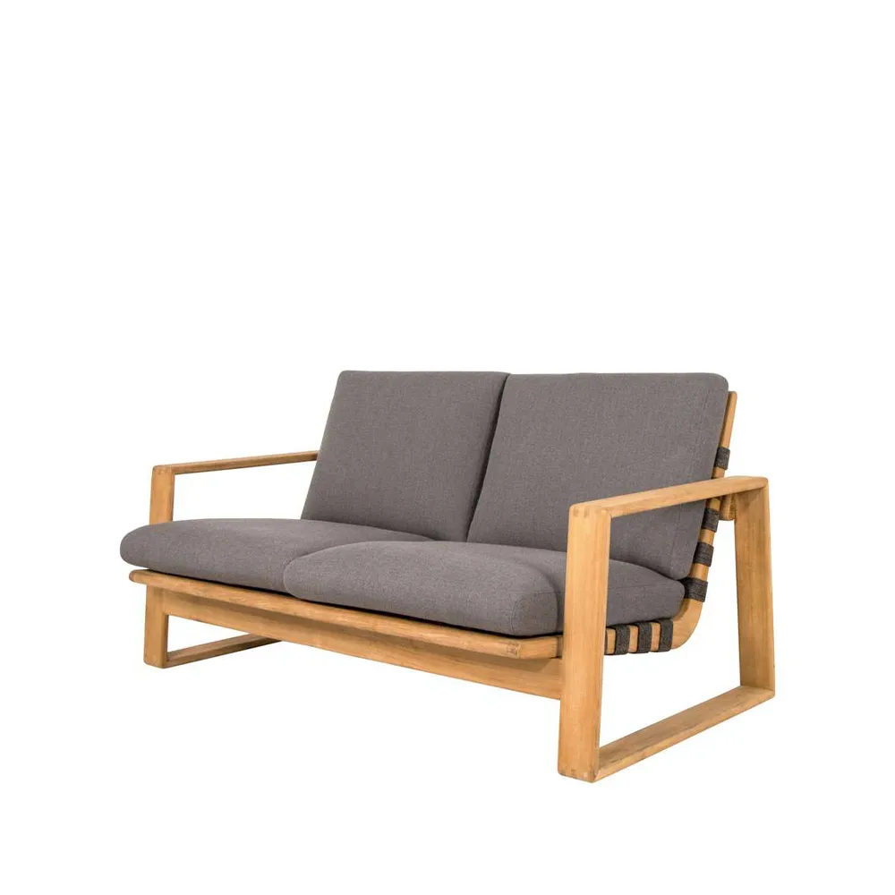 Endless Soft 2-sits soffa teak, Cane-Line AirTouch grey Cane-line