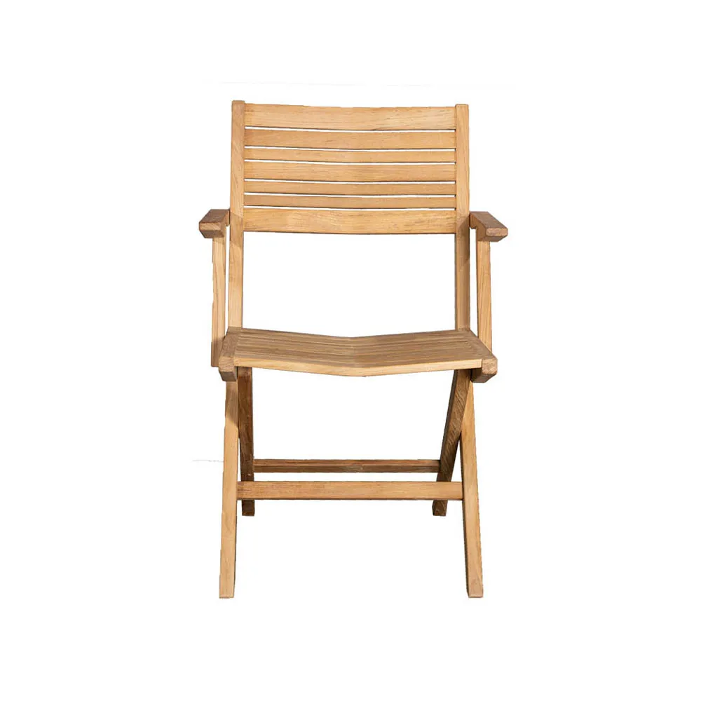 Flip fällstol, Teak, med armstöd Cane-line