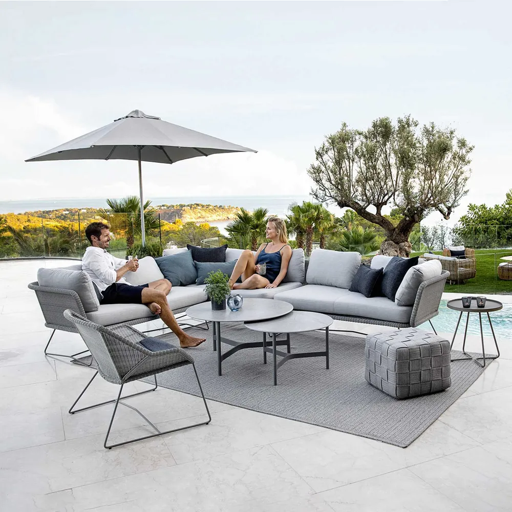 Horizon modulsoffa, Cane-Line Natté light grey, vänster Cane-line