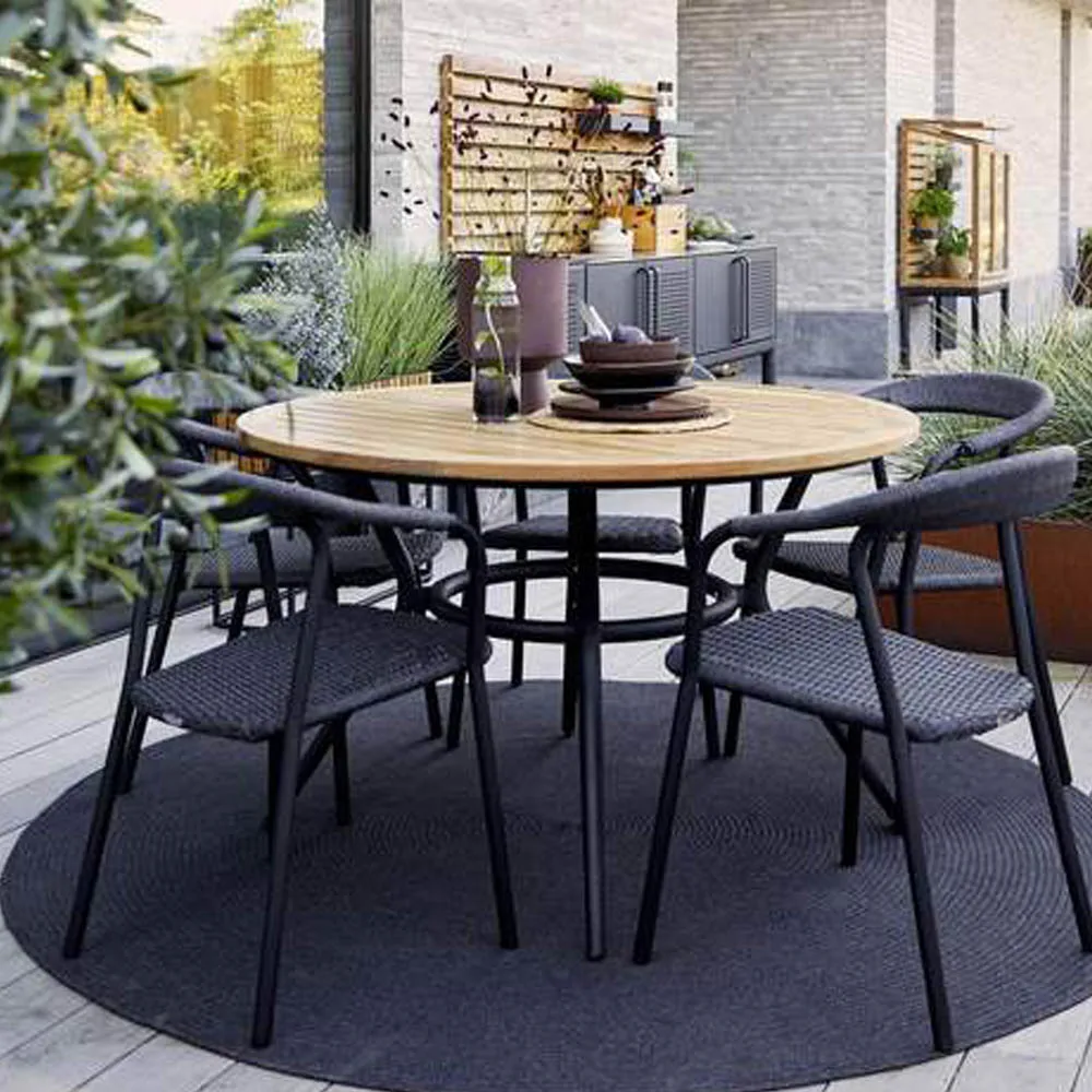 Joy matbord runt, Fossil black-ljusgrå Ø144 cm Cane-line