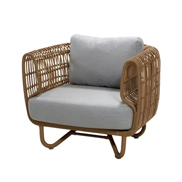 Nest loungefåtölj weave - Natural, Cane-Line Natté light grey - Cane-line