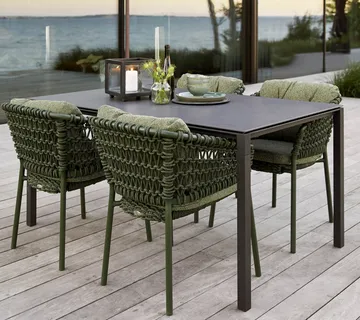 Ocean/Basket/Moments dynset stol - Wove dark green - Cane-line