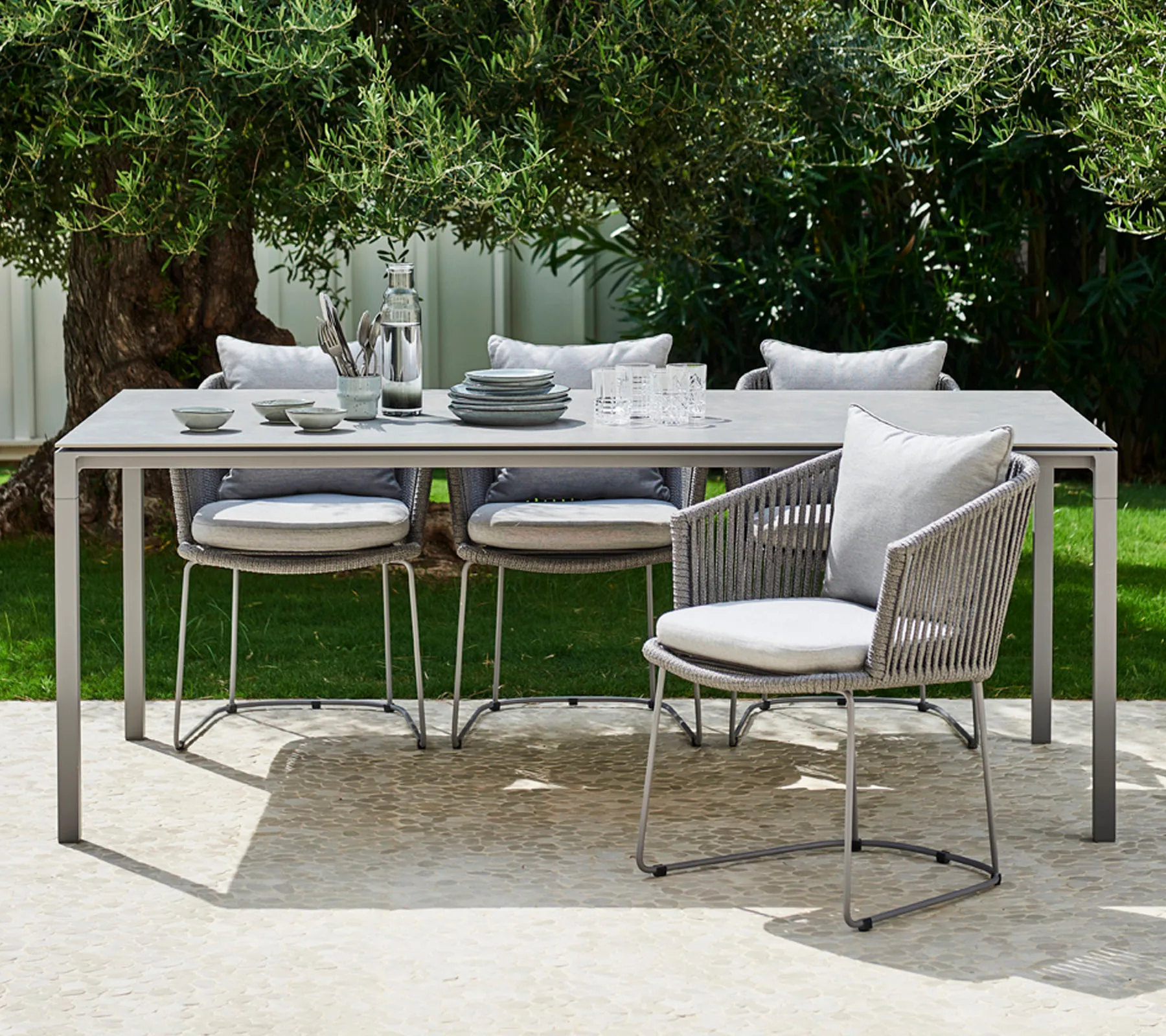 Pure bord 200x100 cm Basalt grey-taupe Cane-line