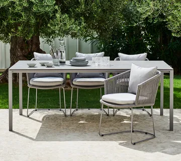 Pure bord 200x100 cm Basalt grey-taupe - Cane-line