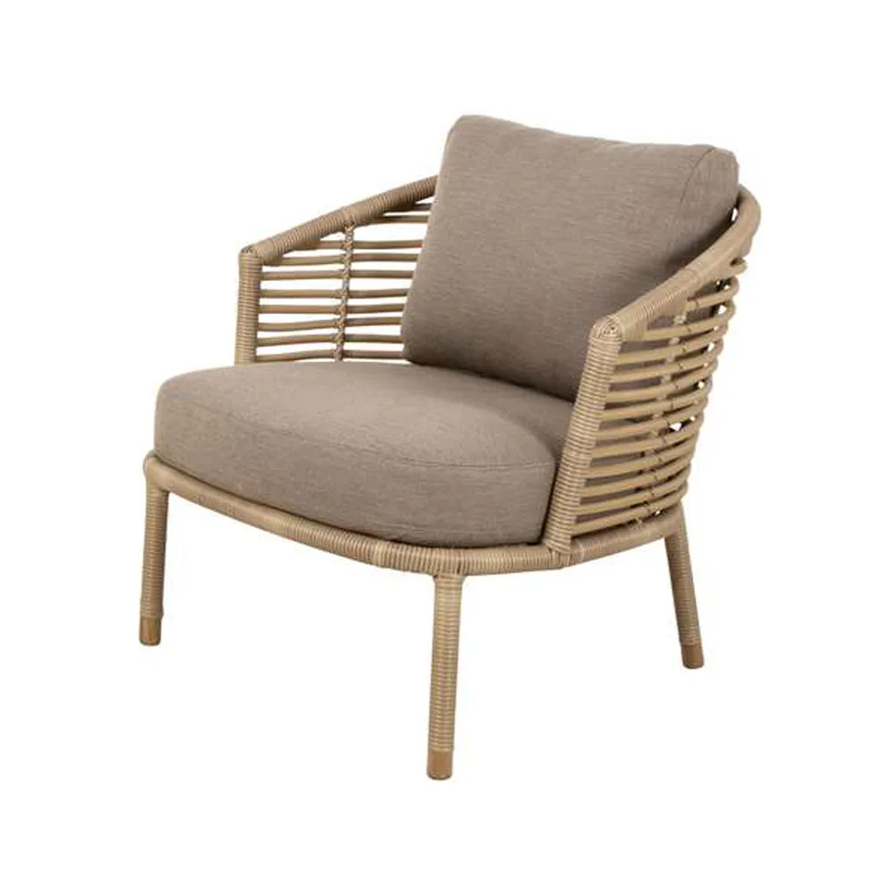 Sense Lounge fåtölj, Cane-Line Natté taupe, natural, inkl taupe dynor Cane-line