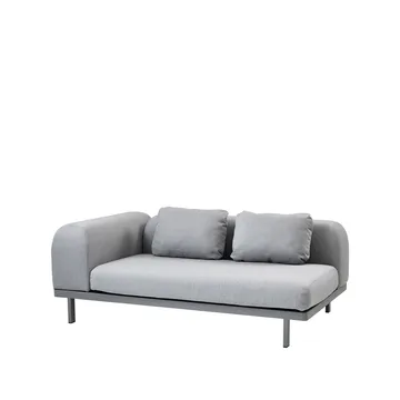 Space modulsoffa 2-sits light grey - Vänster-grå aluminiumstativ - Cane-line