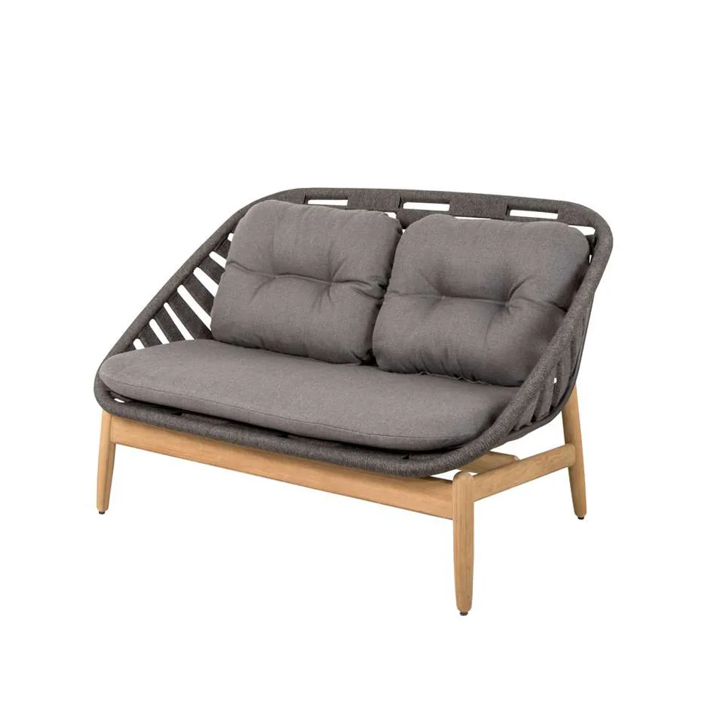 Strington 2-sits soffa teak, Cane-Line AirTouch grey Cane-line