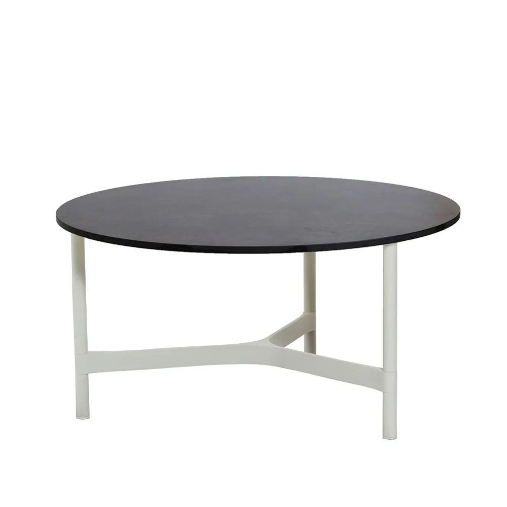 Twist soffbord large Ø90 cm, Dark grey-white Cane-line