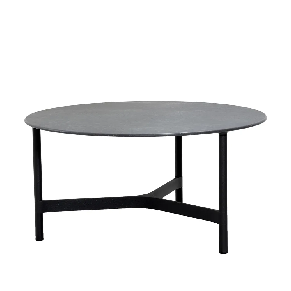Twist soffbord large Ø90 cm, Fossil black-lava grey Cane-line