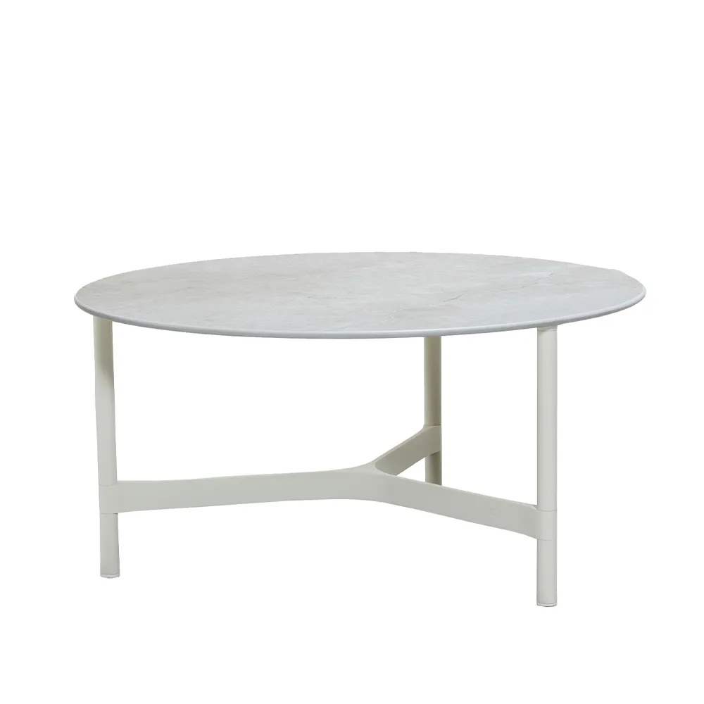 Twist soffbord large Ø90 cm, Fossil grey-white Cane-line