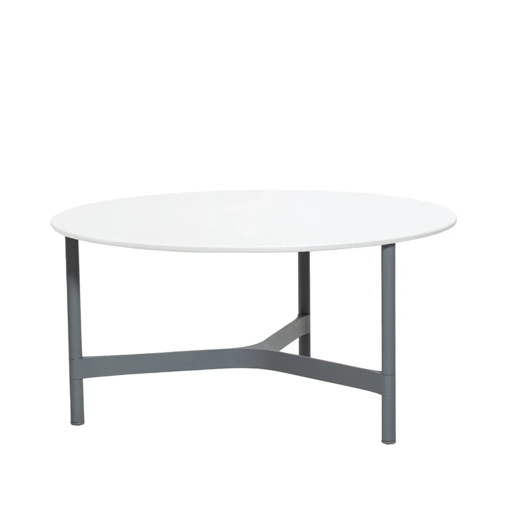 Twist soffbord large Ø90 cm, White-light grey Cane-line