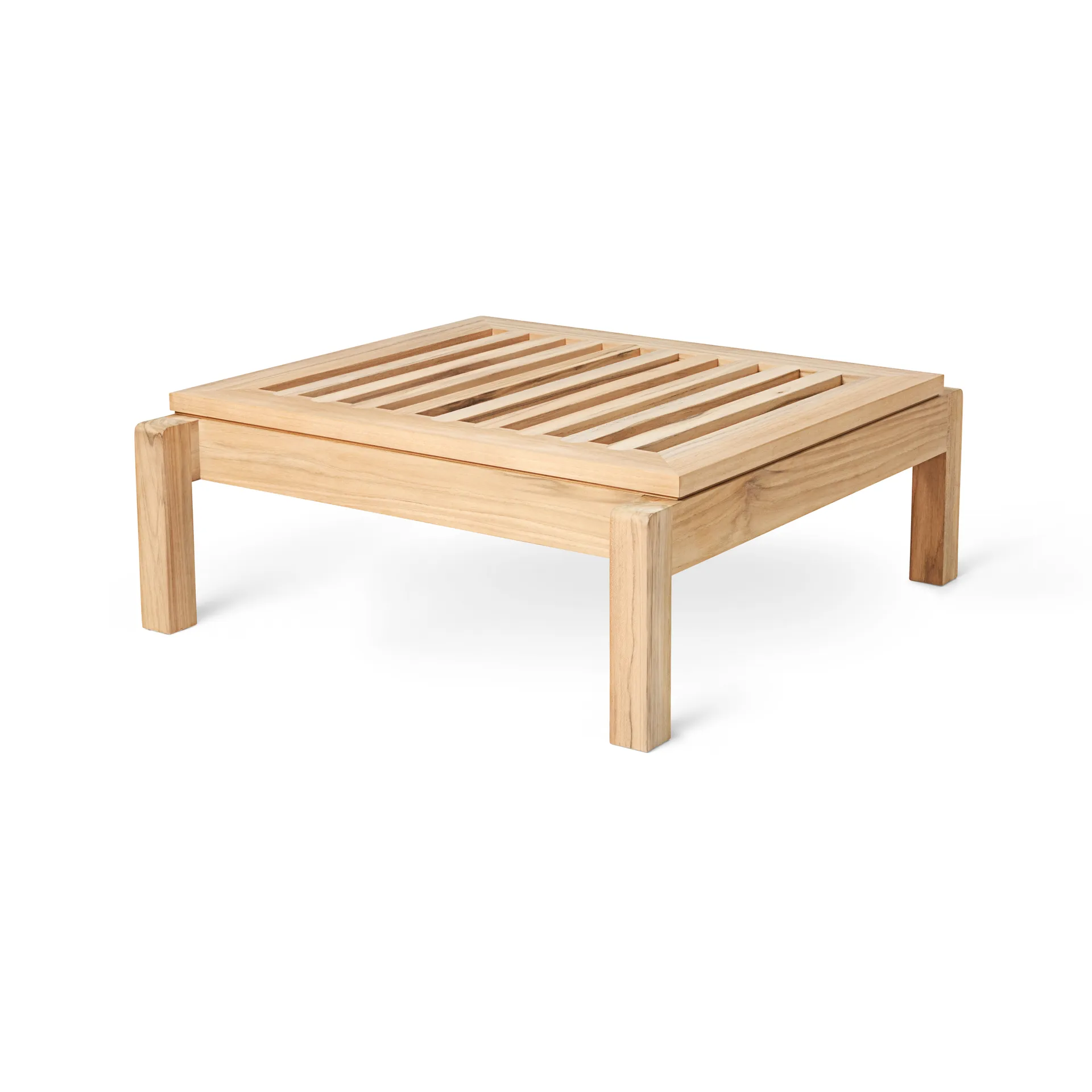 AH604F fotpall 77x78,5 cm, Obehandlad teak Carl Hansen & Søn