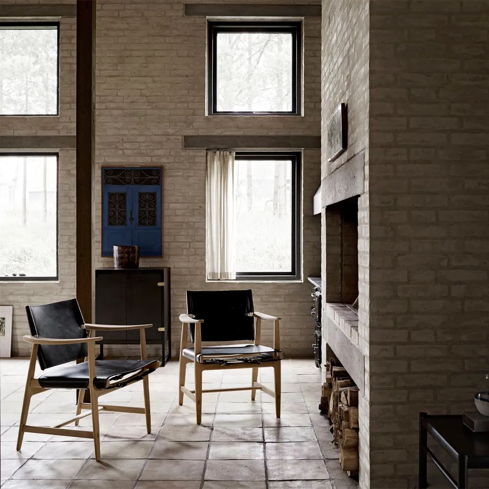BM1106 Huntsman Chair, natur-oljad ek-rostfritt stål Carl Hansen & Søn