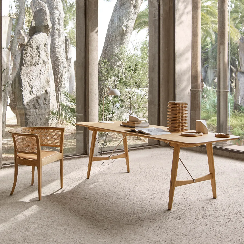 BM1160 Hunting Table matbord, Oljad ek-rostfritt stål Carl Hansen & Søn