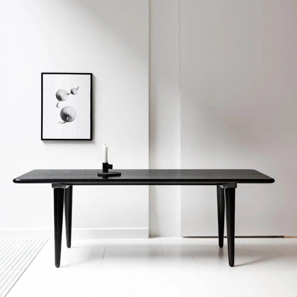 CH011 soffbord, Svartlackerad ek h 44 cm Carl Hansen & Søn
