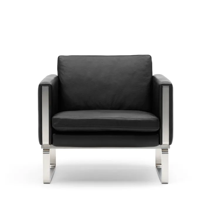 CH101 fåtölj - Loke 7150 läder-rostfritt stål - Carl Hansen & Søn
