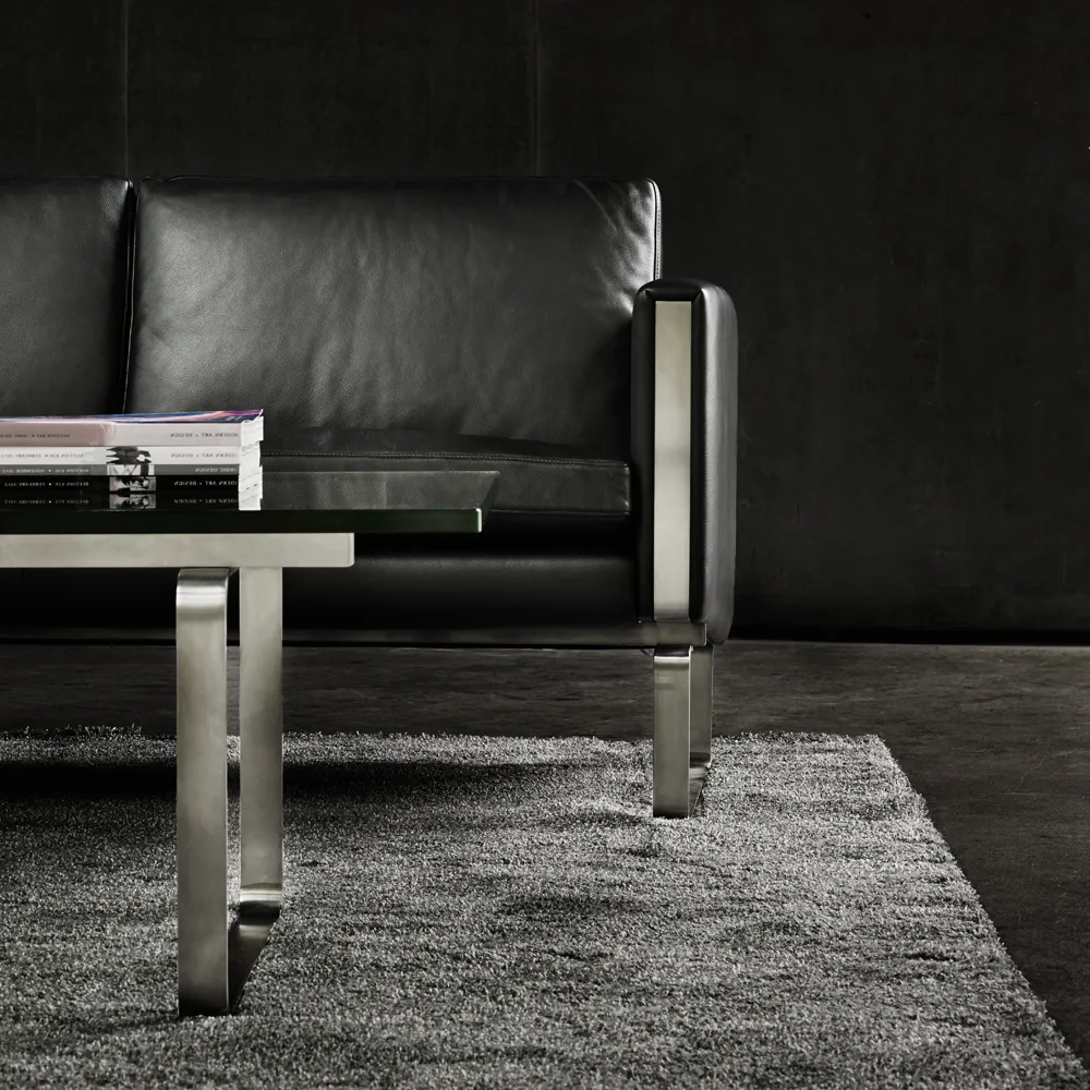 CH103 soffa 3-sits, Loke 7150 läder-rostfritt stål Carl Hansen & Søn
