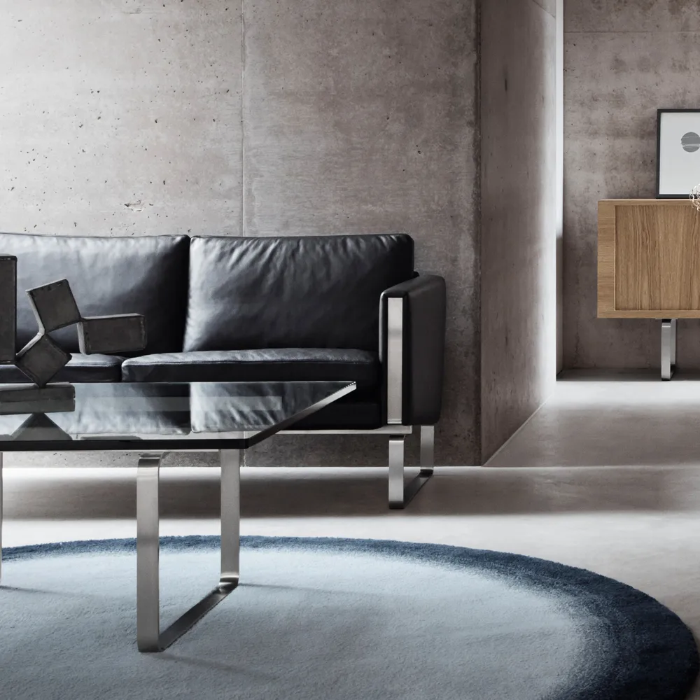 CH108 soffbord, Glas-rostfritt stål Carl Hansen & Søn