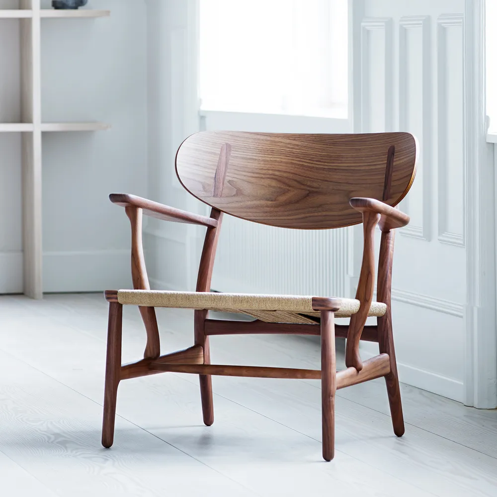CH22 fåtölj, Klarlack ek-naturflätad Carl Hansen & Søn
