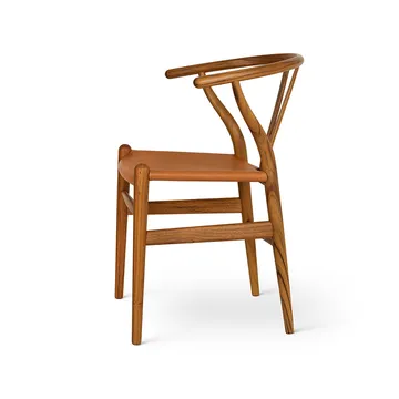 CH24 Y-stol Birthday Edition - Teak, sits i anilinläder - Carl Hansen & Søn