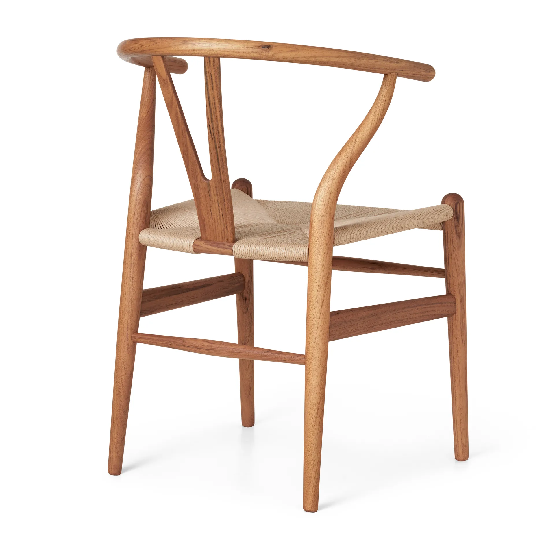 CH24 Y-stol, Oljad teak-naturflätad Carl Hansen & Søn