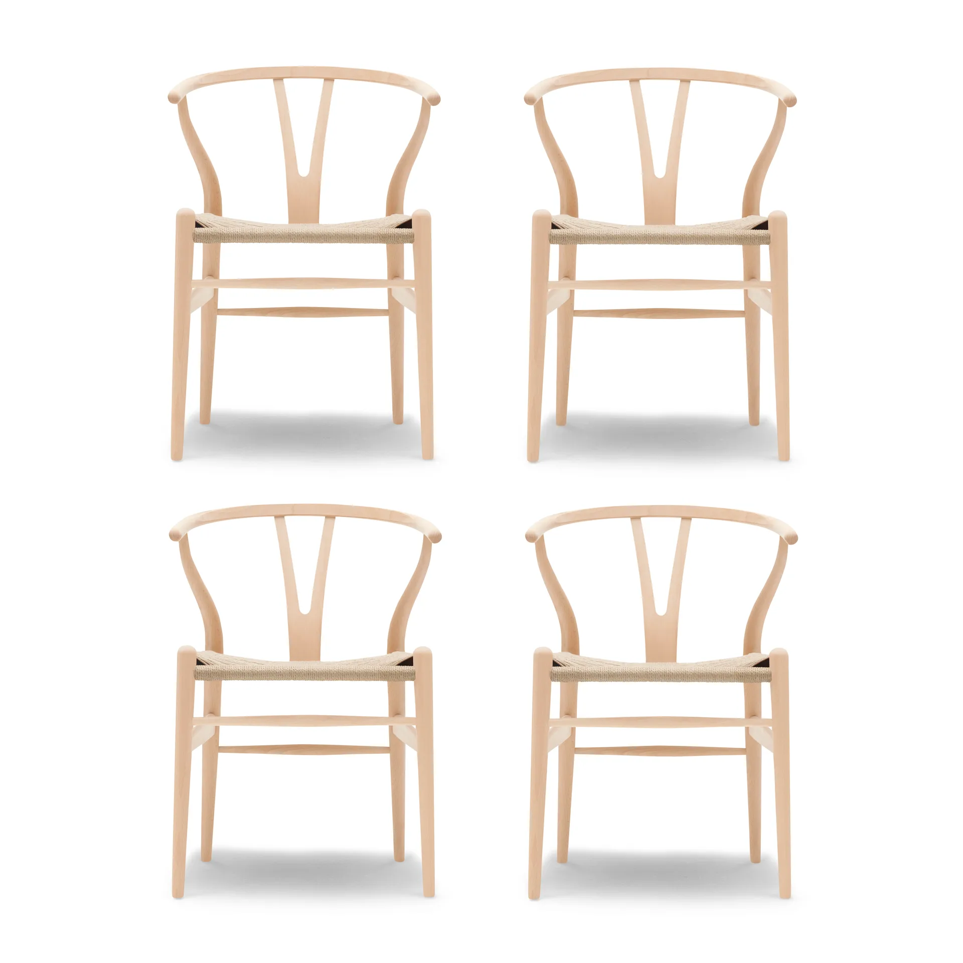 CH24 Y-stol - Såpad bok-naturflätad, 4-pack Carl Hansen & Søn