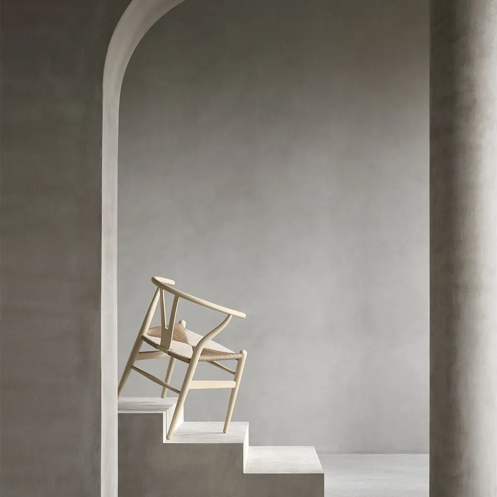 CH24 Y-stol Soft Crawford Wegner, Barley (beige)-naturflätad Carl Hansen & Søn