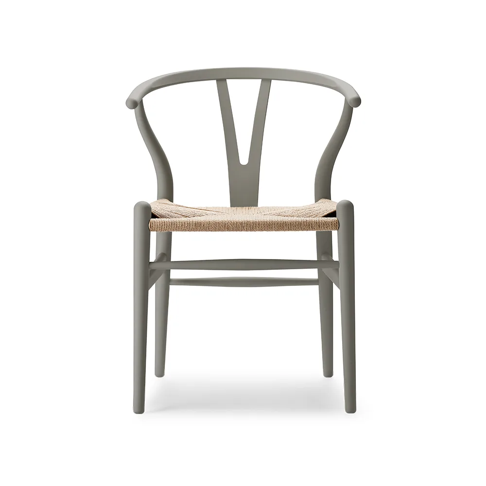 CH24 Y-stol Soft Crawford Wegner, Clay (grå)-naturflätad Carl Hansen & Søn