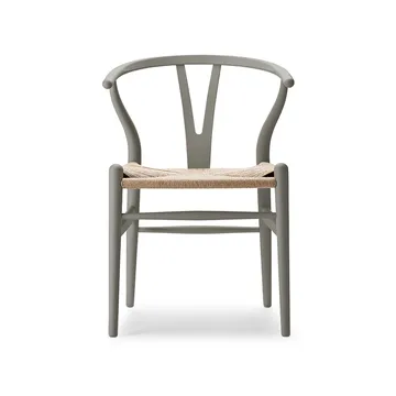 CH24 Y-stol Soft Crawford Wegner - Clay (grå)-naturflätad - Carl Hansen & Søn